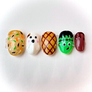 Spooky Halloween Treat Gel Press On Nails | Fun Press Ons | XShort to XLong Gel Nails | Food Nails | Cookie Nails | Fall Nails