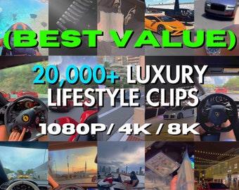 20,000+ Motivational Lifestyle Clips, Luxury Watches, Exotic Cars, Rich, Money, and Aesthetics! (1080P/4K/8K)"
