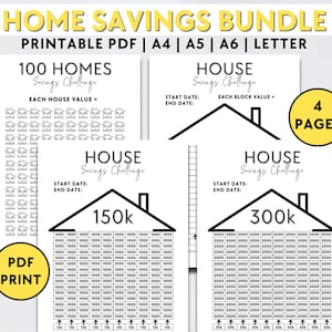 150k 300k House Savings, New Home Savings Challenge, New House Savings Tracker, Home Savings Goals Tracker, Printable PDF