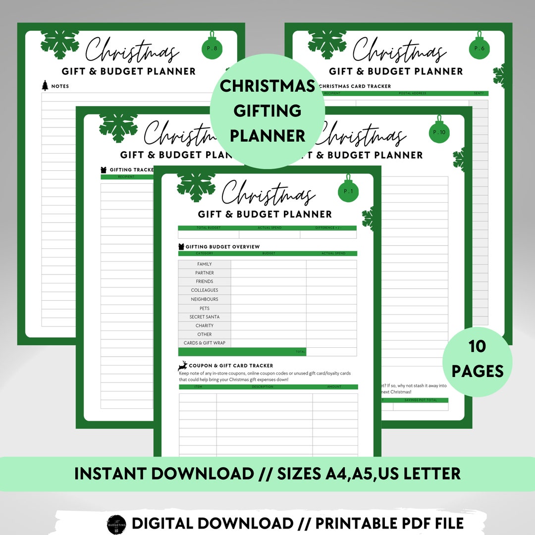 Printable Christmas Planner Christmas Budget Planner Gift - Etsy
