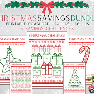 Christmas Savings Challenge, Xmas Sinking Funds, Savings Challenges, A6 Budget Binder, Christmas Tracker, Printable Instant Download