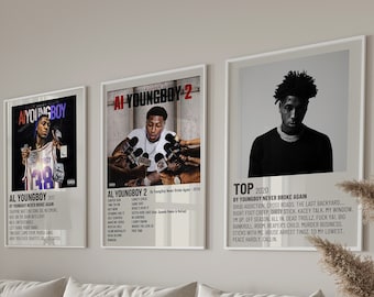 NBA YoungBoy Poster, NBA YoungBoy Set of 3 Posters, Rap Poster, Hip Hop Poster, Album Poster, Aesthetic Poster, Trendy Poster, NBA YoungBoy