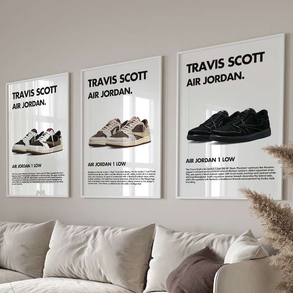 Set van 3 Hypebeast Sneaker Posters - Instant Download afdrukbare muurkunst voor minimalistisch decor - Perfect cadeau voor vriend - Hypebeast Art