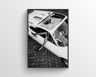Black & White Car Fashion Print: Designer Wall Art (A0 Digital Download)