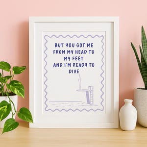Olivia Dean &#39;Dive&#39; Print, Dive Olivia Dean Poster, Bedroom Wall Art, Music Print, UNFRAMED