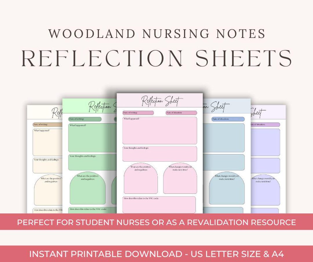 Printable Nursing Reflection Sheet Gibbs Reflective Cycle Student Nurse ...