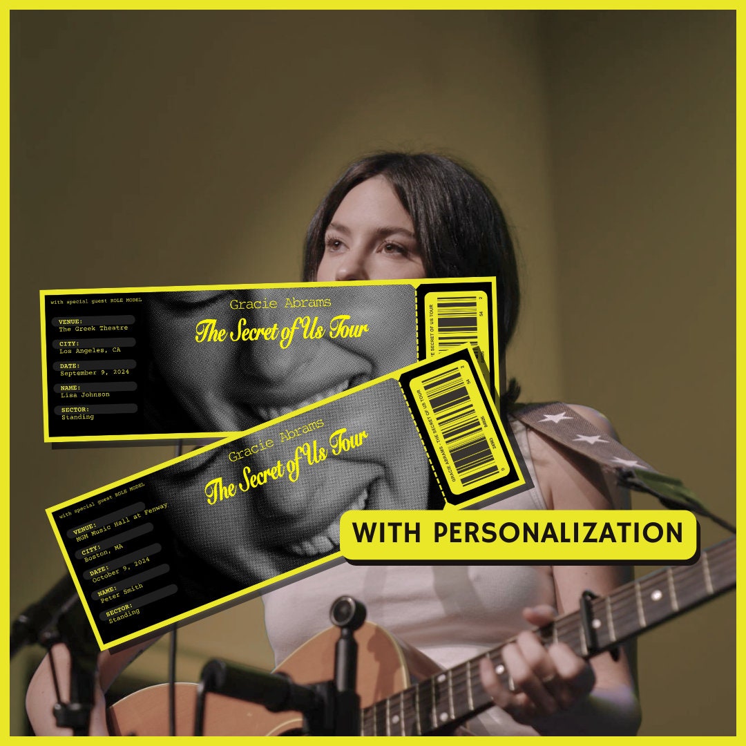 Decorative Ticket Gracie Abrams the Secret of Us Tour WITH