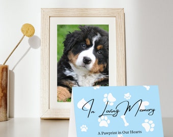 In Loving Memory: Pawprints in Our Hearts| Pet Loss Sympathy Card with Message| Dog Cat Condolences Card| Thinking of You Card For Friend