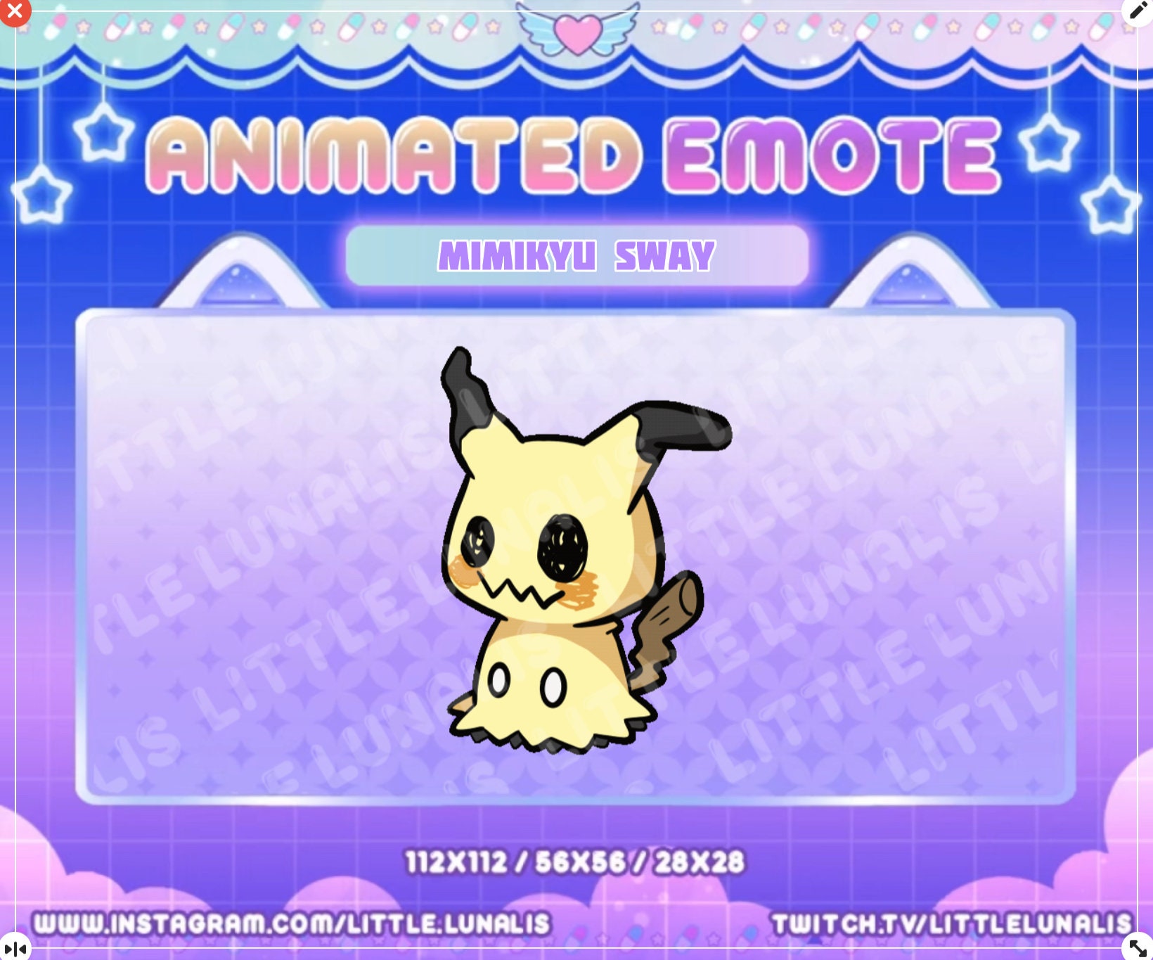 Animated Mimikyu Sway Emote | Twitch Streamers | Discord | YouTube |  Kawaii | Cute | Pokemon