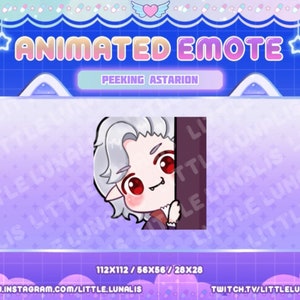 Cute Animated Astarion peeking Emote for Twitch Streamers, YouTube, Discord - Baldurs Gate, bg3, dnd, exe, hide