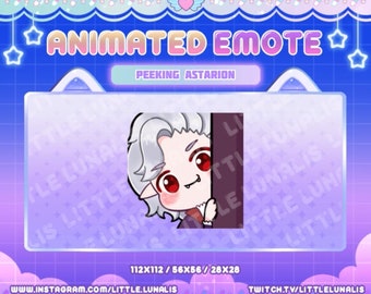 Süßes animiertes Astarion lugendes Emote für Twitch Streamer, YouTube, Discord - Baldurs Gate, bg3, dnd, exe, hide