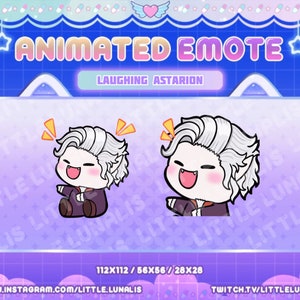 Cute Animated Laughing Astarion Emote | Twitch Streamers | YouTube | Discord | Baldurs Gate | Bg3 | dnd