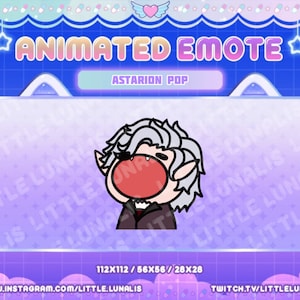 Animated Cute Astarion Pop Emote for Twitch, YouTube, Discord - Baldurs Gate, BG3, dnd, Rogue, Vampire