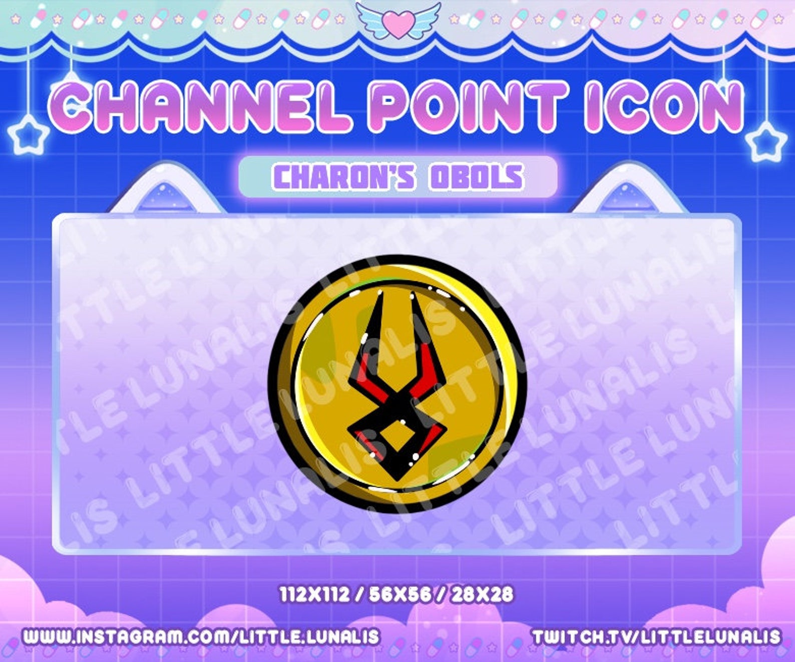 Hades Game Charon’s Obol Channel Point Redeem Icon | Twitch | Coin ...