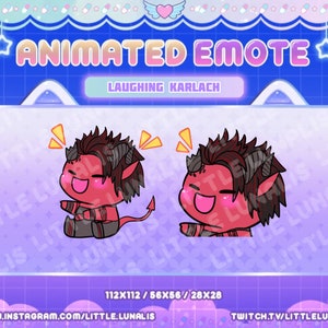 Cute Animated Laughing Karlach Emote for Twitch Streamers, YouTube, Discord - Baldurs Gate, bg3, dnd