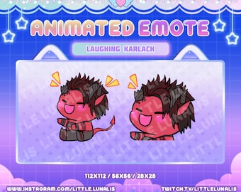 Cute Animated Laughing Karlach Emote for Twitch Streamers, YouTube, Discord - Baldurs Gate, bg3, dnd