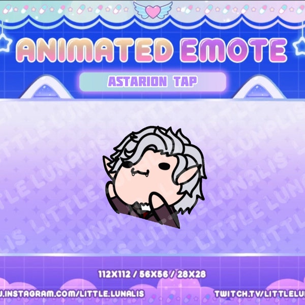 Cute Animated Astarion Tap Emote for Twitch Streamers, YouTube, Discord - Baldurs Gate, bg3, dnd, bongo cat