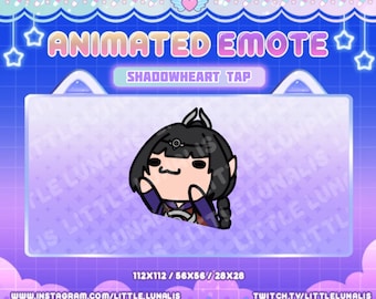 Niedliches Animiertes Schattenherz Tap Emote für Twitch Streamer, YouTube, Discord - Baldurs Gate, bg3, dnd, bongo cat