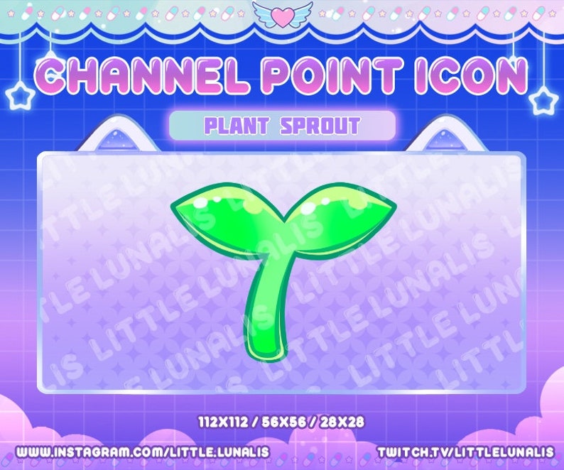 Cute Plant Sprout Channel Point Redeem Icon for Twitch - Kawaii, Green ...
