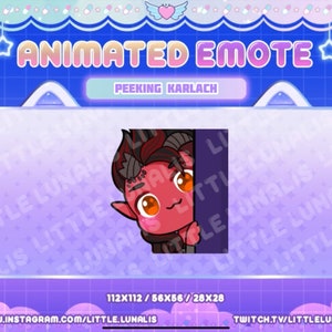 Animated Cute Peeking Karlach Emote for Twitch, YouTube, Discord - Baldurs Gate, BG3, dnd, Tiefling