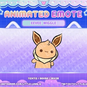 Animated Cute Eevee Wiggle Emote | Twitch | Discord | Youtube | PKMN | Eeveelution | Kawaii