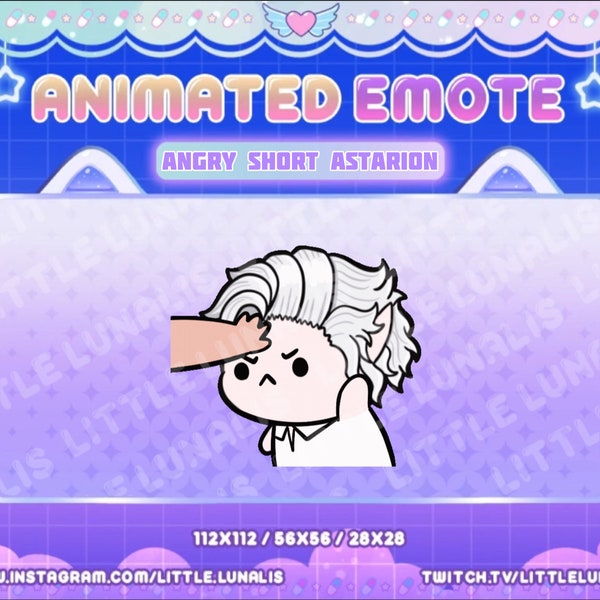 Cute Animated Short Astarion Emote for Twitch Streamers, YouTube, Discord - Baldurs Gate, bg3, dnd