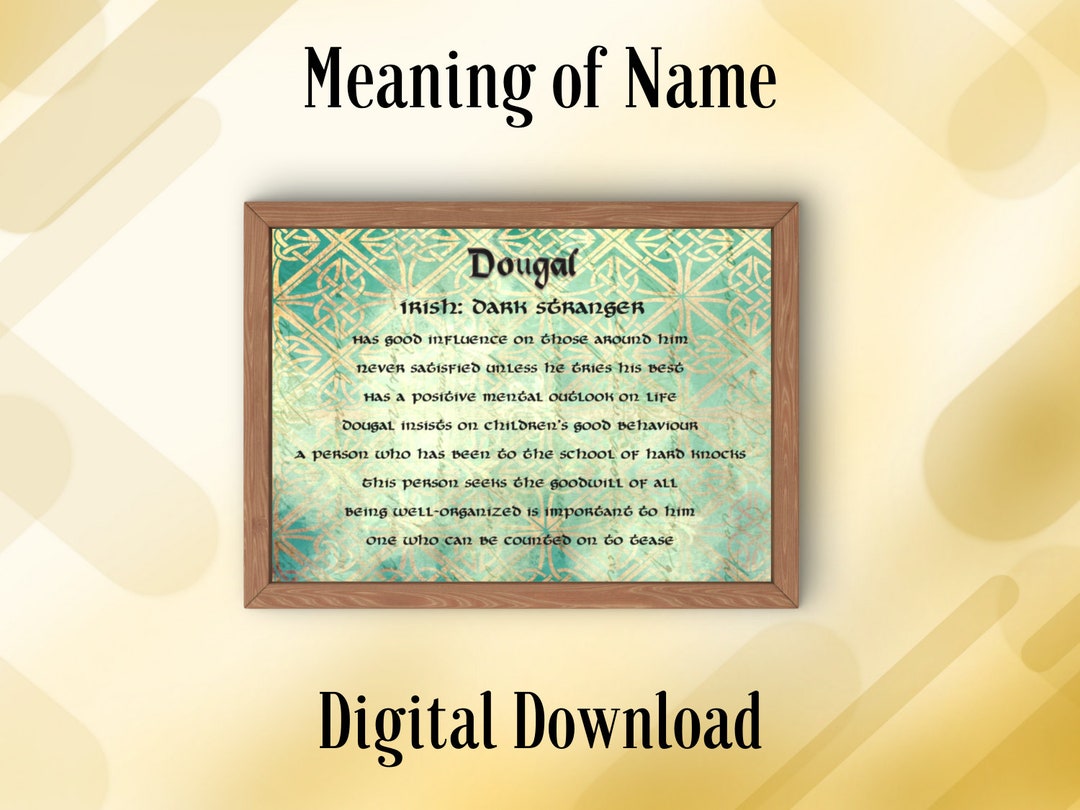 Printable First Name Meaning Custom Made Wall Art Celtic Etsy