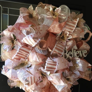 Christmas wreath for front door, holiday wreath, rose gold wreath, Christmas swag, holiday decor, rose gold, Christmas decor, door wreaths