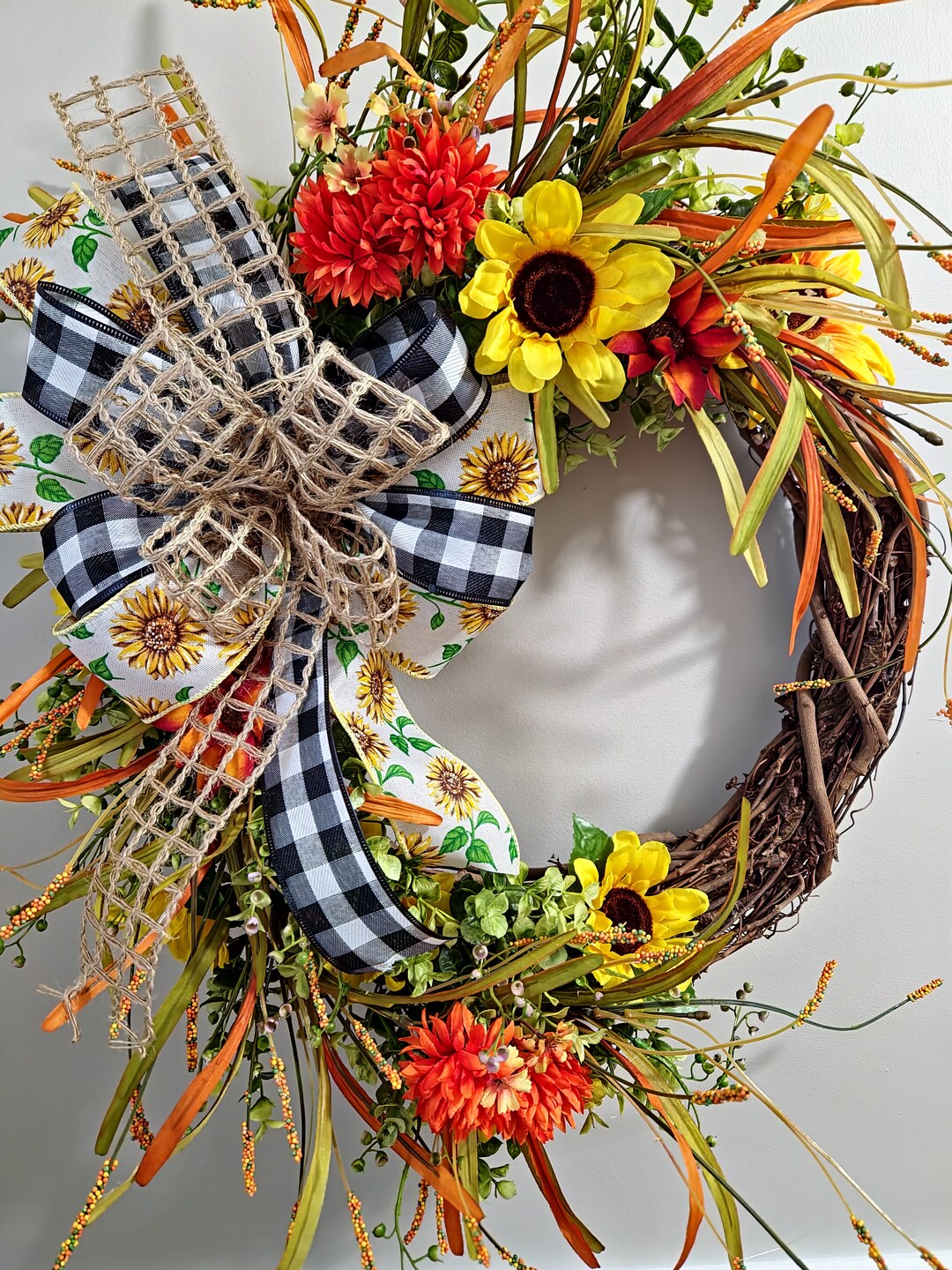 Sunflower Grapevine, Sunflower Wreath, Summer Wreath, Spring Wreath ...