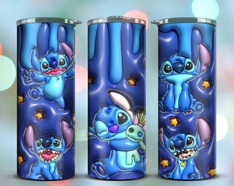 Stitch Purple 3D Puff 20 oz. Tumbler or Wrap