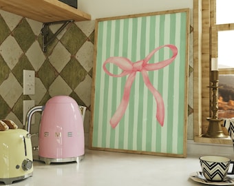 Coquette Bow Print: Pink Girly Wall Art (Digital Download)