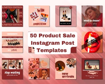 50 Instagram Templates for Boosting Your Online Shop Sales, Instagram Posts, Business Instagram Templates, E-commerce Instagram Posts, Shop