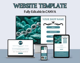 Canva Website for Jewelry | Landing Page for Jewelry Brand | Editable Site Template for Jewelry Makers | Jewelry Site | Fully Customizable