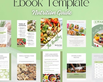 Nutrition eBook Template, Canva Wellness Guide, Health Coach Planner, Food Journal, Lead Magnet, Nutrition Course Creator Book, Meal Plan