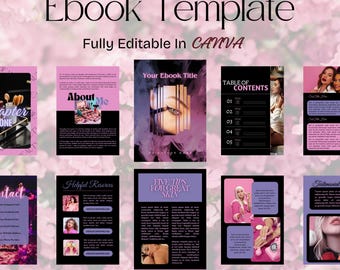Ebook Template Canva, Editable Lead Magnet, Coaching Guide Book, Course Creator Done for You Pink Modern Workbook Worksheet Digital Download
