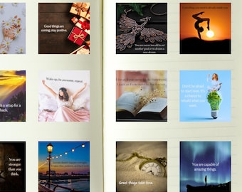 100 Positive Thoughts Instagram Templates, Custom Motivational Inspirational Quotes Instagram Posts, Square Personalized Instagram Templates