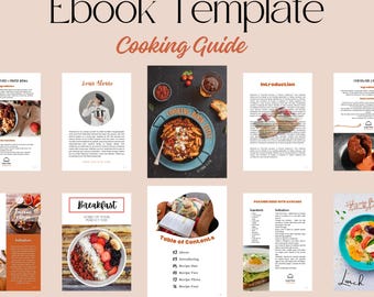 Digital Cooking Book Template, Editable Recipe Ebook Template, Nutrition Template, Cook Book Template, Printable Cookbook, Healthy Recipes