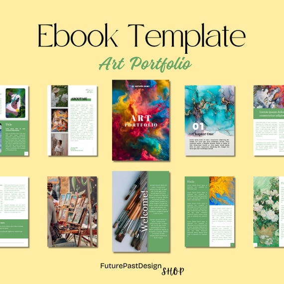 Editable Art Portfolio Template Canva | Artist Portfolio Ebook | Creative Portfolio for Illustrators & Designers | Modern Artsy Template