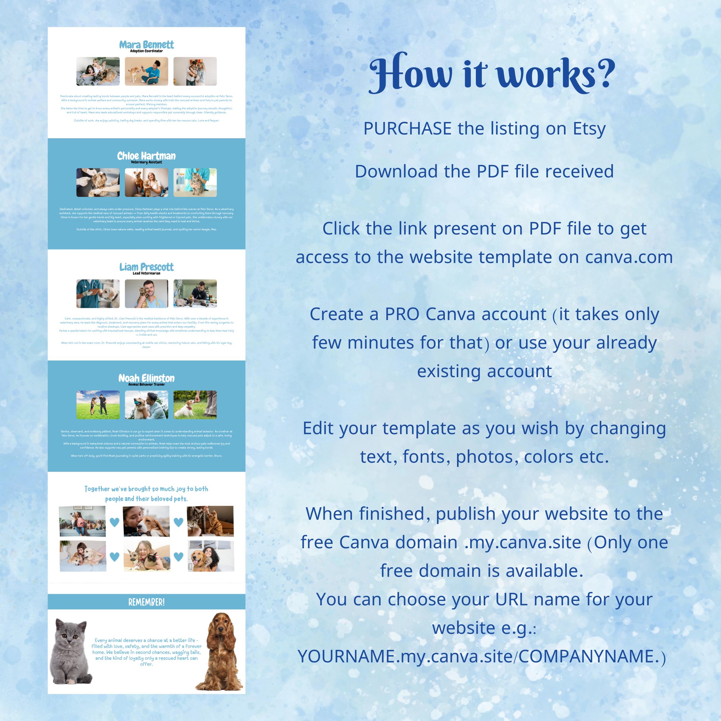 Canva Website Template for Pet Businesses Vet Clinic Website