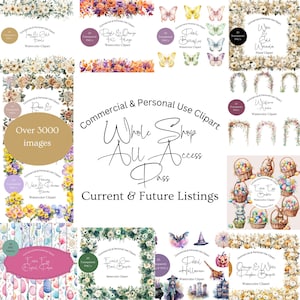 All Access Clipart Pass | Unlimited Lifetime Bundle | Whole Shop PNG | Digital Download | Commercial Use | Whole Shop Clipart | Digital PNG