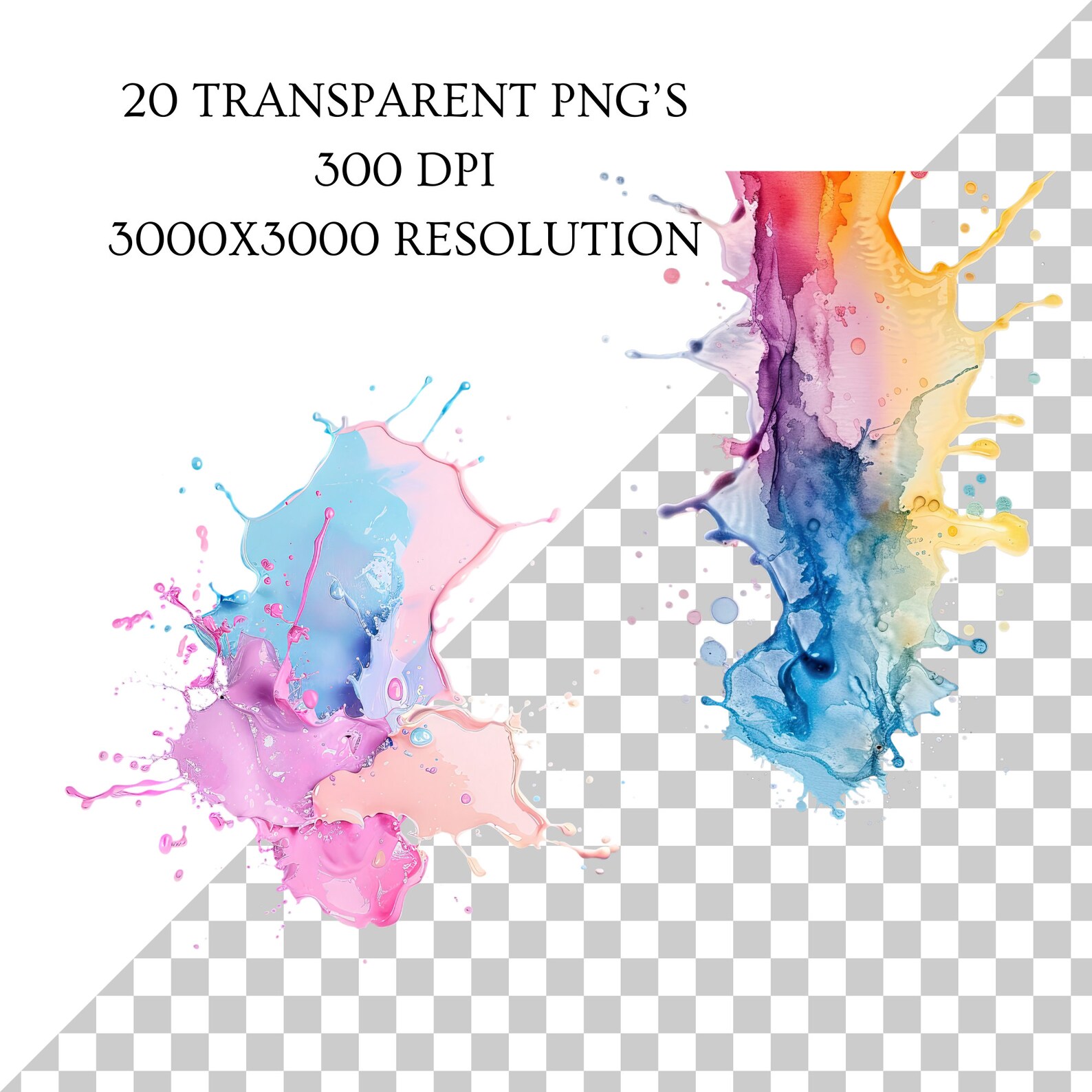 Pastel Watercolor Splash Clipart Watercolor Splash Clipart Paint Splash