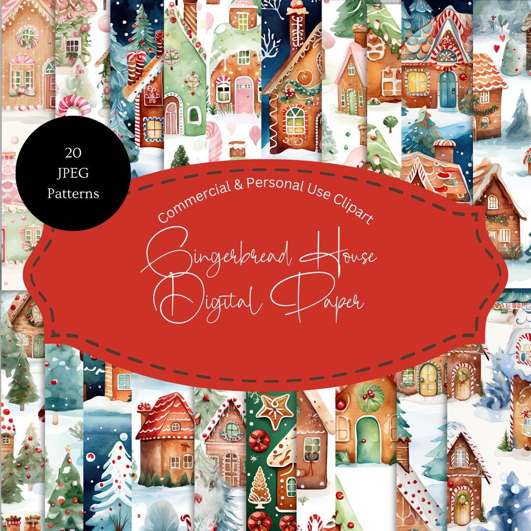 Gingerbread House Digital Paper | Gingerbread Man Digital Paper | Cozy ...