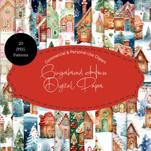 Gingerbread House Digital Paper | Gingerbread Man Digital Paper | Cozy Winter Digital Paper | Christmas Junk Journal Pages