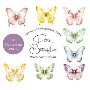Clipart de borboleta pastel | Clipart de borboleta rosa | Clipart de borboleta aquarela rosa | Chá de bebê clipart de borboleta | Borboleta Roxa