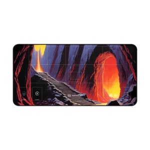 Playmat XL  &quot;Volcano explore&quot; (Sorcery: Contested Realm TCG zoning) - Special collection Vintage Heroic fantasy - Avatar of Fire, Fire deck