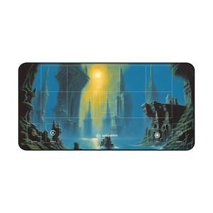 Playmat XL  &quot;Submerged City&quot; (Sorcery: Contested Realm TCG zoning) - Special collection Vintage Heroic fantasy - Avatar of Water, blue deck