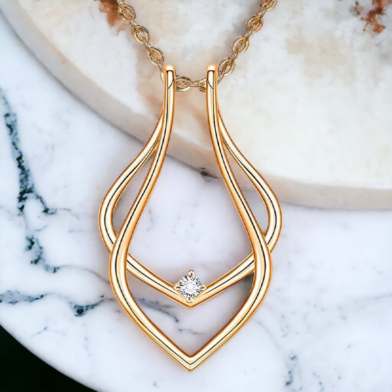 Geometric Necklace Ring Holder Ring Holder Chain Ring Holder Etsy Australia