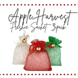 Set of 3 Apple Scented Sachets | Highly Scented Sachet | Cute Air Fresheners | Drawer Sachet Set | Apple Harvest Scent | Fall Fresheners