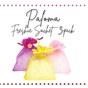 Set of 3 Paloma Scented Sachets | Highly Scented Aroma Bead Fragrant Sachet | Cute Air Fresheners for Small Spaces | Drawer Sachet Set