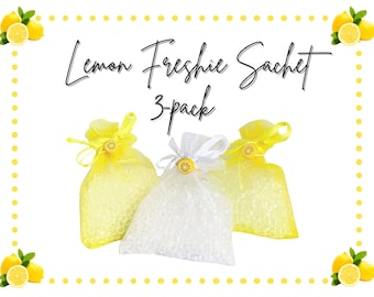 Lemon Scented Aroma Bead Sachets | Air Freshener, Drawer Sachet Set